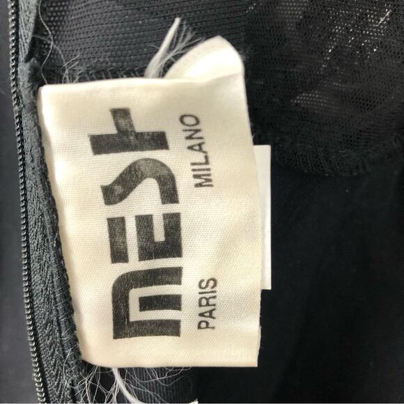 Vintage Sheer Bell Sleeve Body-con Lace Sequin Party Dress - Picture 5 of 6